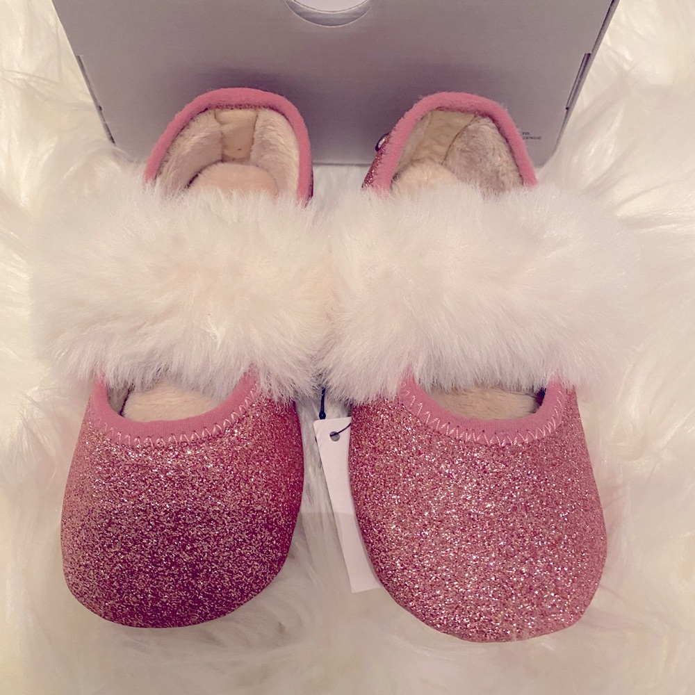 UGG Glitter Fluff Pink Baby ballet slippers